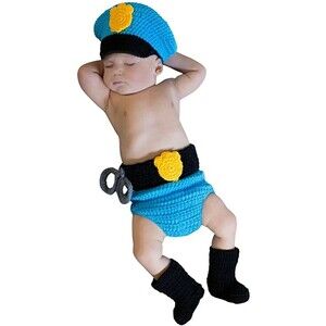 NWT Princess Paradise Baby Boys' Mr. Police Officer Outfit, Size 0-3 Months